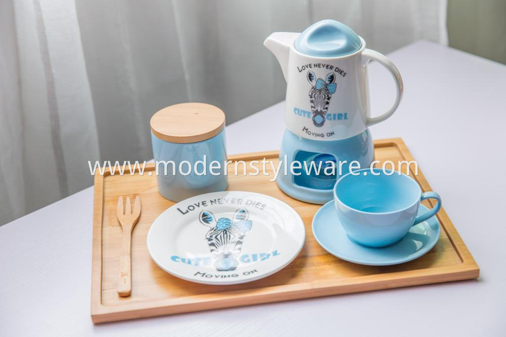 Porcelain Tea Pot blue